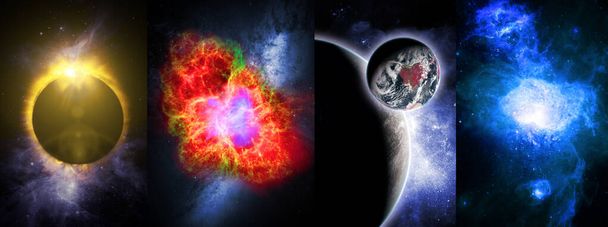 vesmírná vědecká koláž skládající se z planet a kosmu, prvky tohoto obrazu jsou vybaveny NASA b - Fotografie, Obrázek