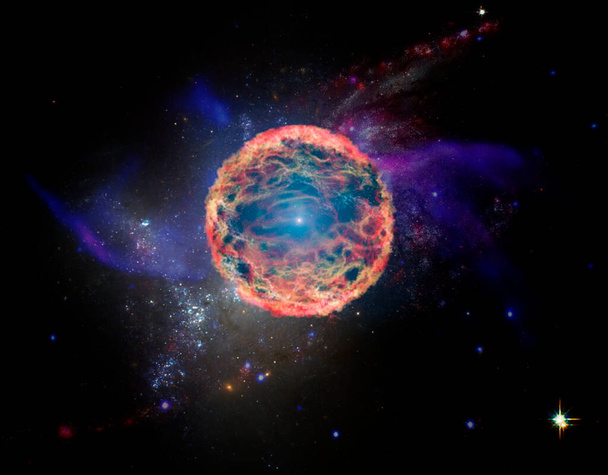het geboorteproces van een nieuwe ster of supernova, elementen van dit beeld geleverd door nasa b - Foto, afbeelding