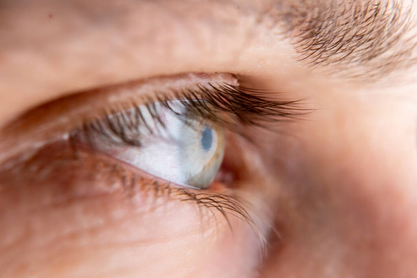 close up macro eye of an attractive man b - Фото, зображення