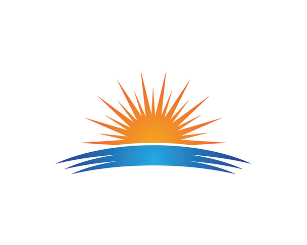 Векторная иконка Логотип Солнце над горизонтом - Вектор,изображение