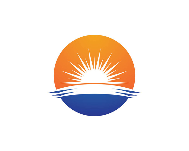 Vector Icon Logo Template Sun sobre o horizonte - Vetor, Imagem