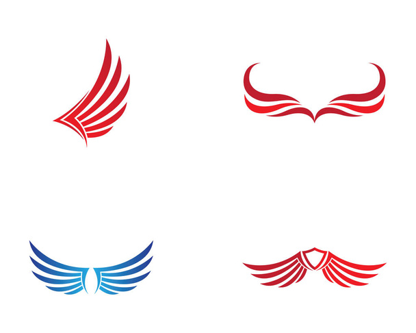 Diseño de ilustración de símbolo de logotipo de ala - Vector, imagen
