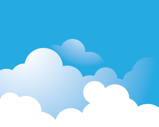 Céu azul com desenho de ilustração de ícone de vetor de nuvem - Vetor, Imagem
