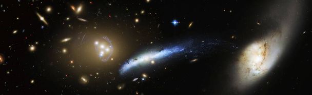 csillag részecske mozgás fekete háttérrel, csillagfény köd galaxisban univerzum tér háttér. A NASA által biztosított kép elemei. - Fotó, kép