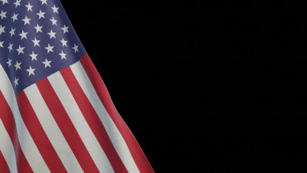 simulovaná animace bezešvé smyčky vlajky USA a alfa - Záběry, video