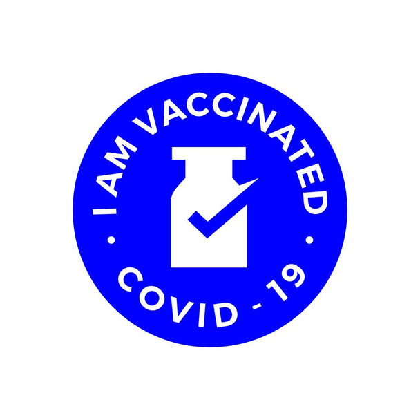 rokotetarkistus Minulla on rokotettu covid 19 logo vektori kuvake kuva - Vektori, kuva