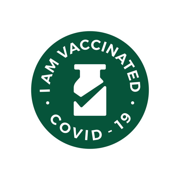 kontrola vakcíny Mám očkovanou kovid 19 logo vektorové ikony ilustrace - Vektor, obrázek