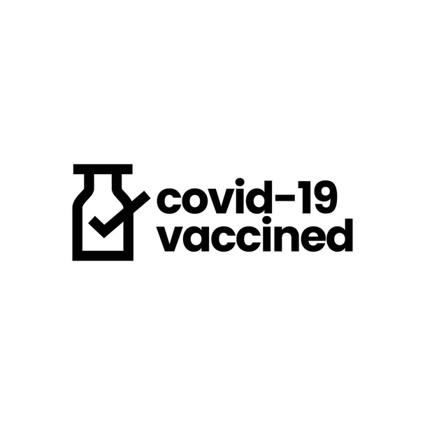 vaccine check i have got vaccinated covid 19 logo vector icon illustration - Vector, Image