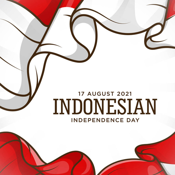 Handgetekende illustratie van de onafhankelijkheidsdag van Indonesië Free Vector - Vector, afbeelding