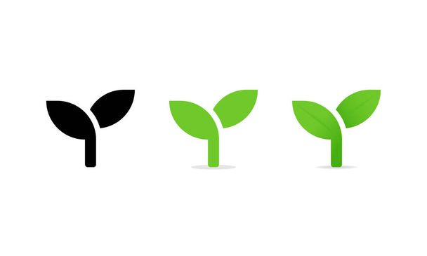 Sprout vector icons set. Sprout symbol in simple black, flat and gradient styles. Seedling icon isolated Vector illustration EPS 10 - Vector, Image