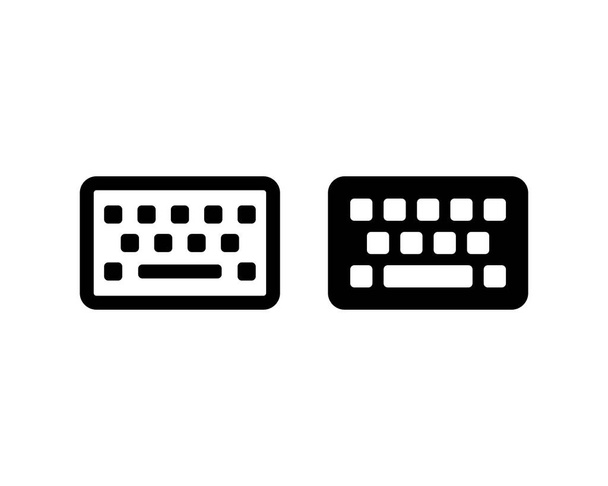 Conjunto de ícones vetoriais de teclado. Tela de toque virtual ícone de vetor de arte de linha de teclado para aplicativos e software ilustração vetorial EPS 10 - Vetor, Imagem