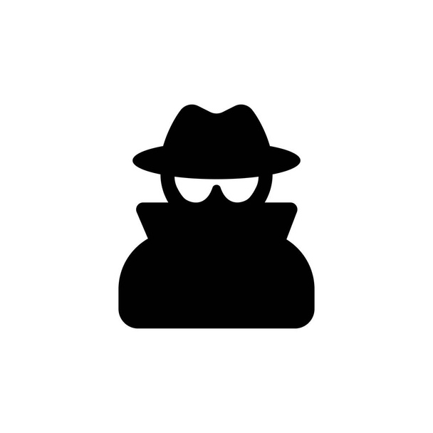 匿名のスパイ捜査官のアイコン。スパイまたはハッカーのシンボル絶縁ベクトルイラストEPS 10 - ベクター画像