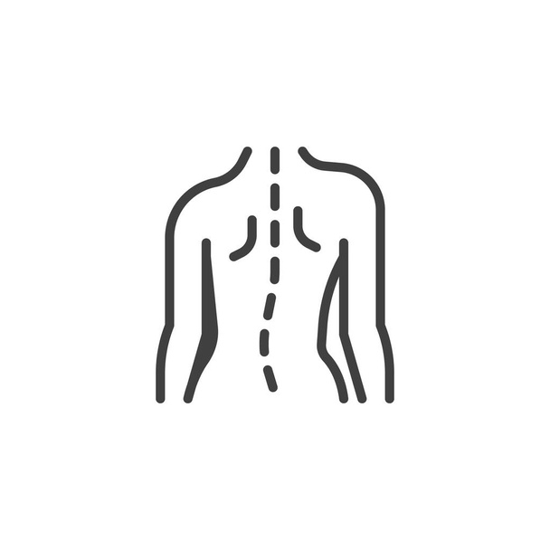Bad posture line icon - Вектор,изображение