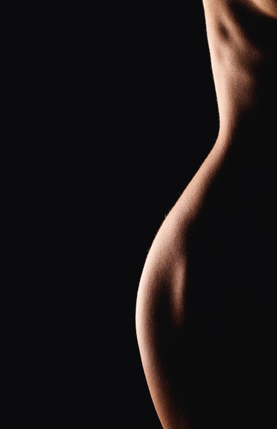 Silhouette egy gyönyörű női test egy fekete háttér - Fotó, kép