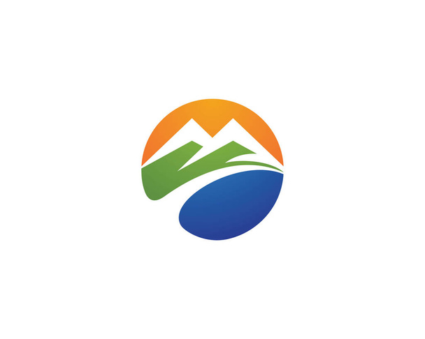 Σχεδιασμός εικονογράφησης εικόνων λογότυπου βουνού - Διάνυσμα, εικόνα