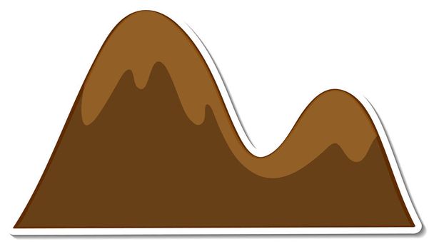 Sticker grote bergen op witte achtergrond illustratie - Vector, afbeelding