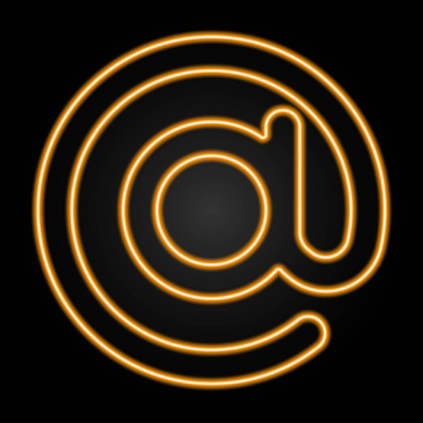 Symbol e-mail neon sign, modern glowing banner design. - Vektör, Görsel