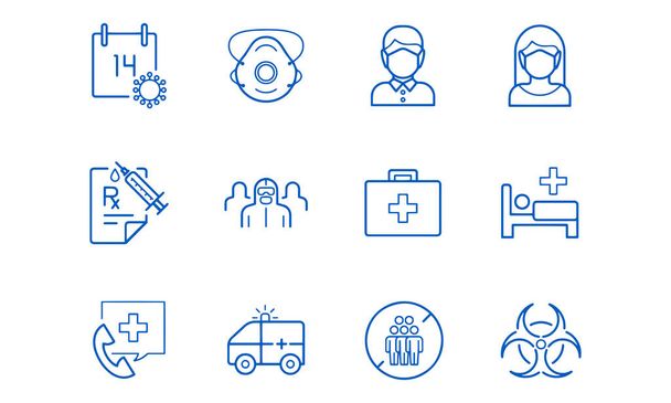 Medical and virus icons,COVID-19 concept icons - Vector, Image