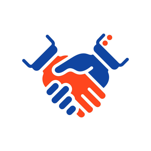 Geschäftlicher Handschlag, Vertragsabschluss umreißen das Symbol. Grafik-Symbol für Ihr Webseiten-Design, Logo, App, UI. Vektorabbildung, EPS10. - Vektor, Bild