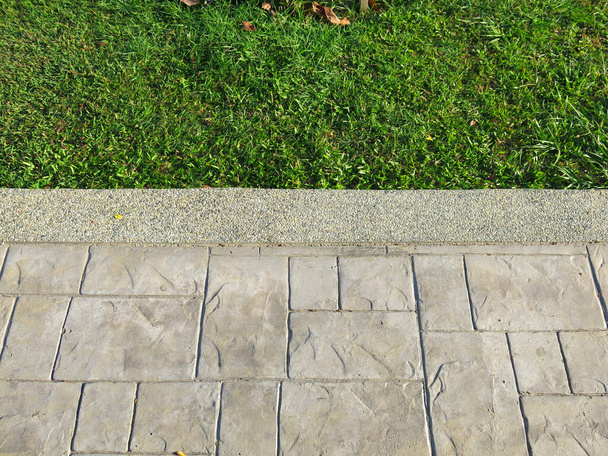 grama verde e textura chão de pedra - Foto, Imagem