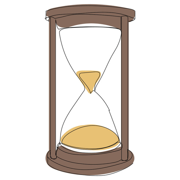 hourglass line drawing, picture, isolated, vector - Wektor, obraz
