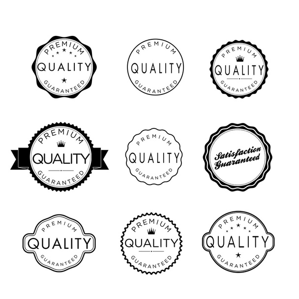 Collection of Premium Quality and Guarantee Labels - Vektör, Görsel