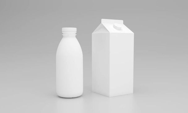 Milk Pack Packaging Packet Design 3D Rendered - Photo, Image