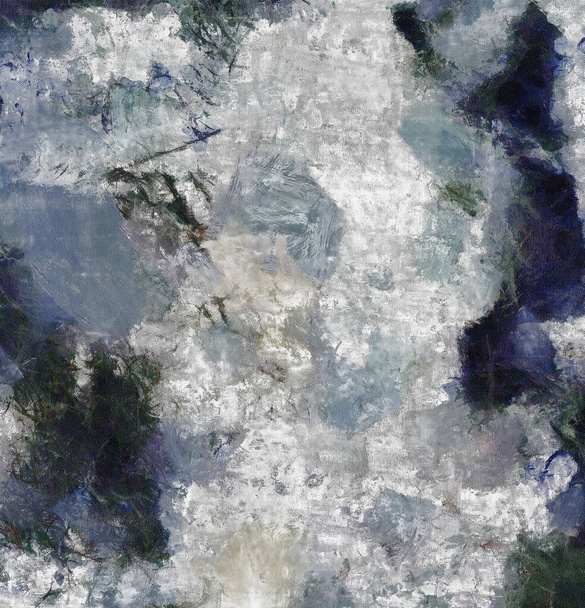 Abstract painting mostly in muted tints of blue. Brush strokes. - Photo, image