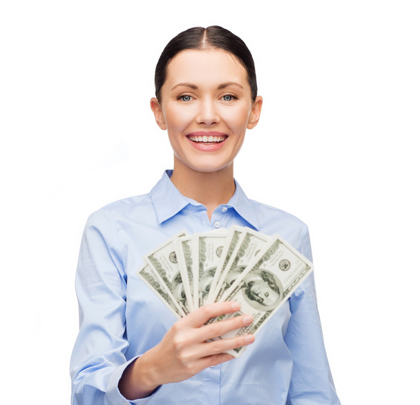 businesswoman with dollar cash money - Foto, Bild