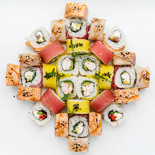 sushi on the white background - Fotó, kép