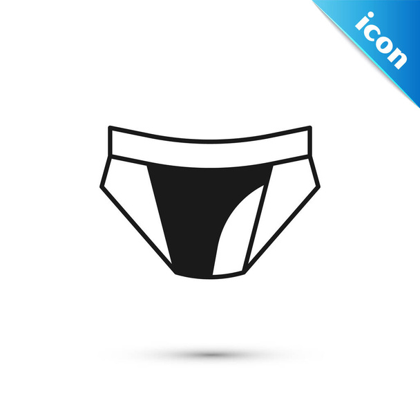 Grey Men underpants icon isolated on white background. Man underwear.  Vector - ベクター画像