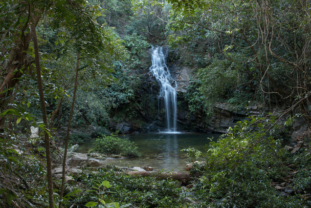 A Cachoeira Pedreira uma das seis Cachoeiras de Bonsucesso fora da cidade de Pirenópolis  - Foto, Imagem