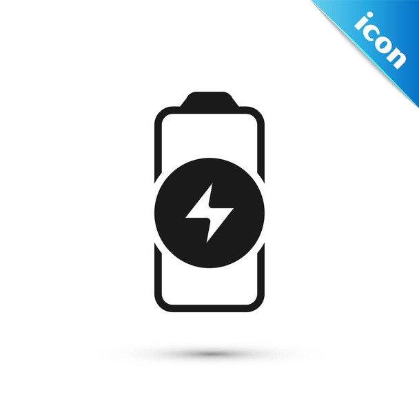 Ікона рівня заряду Grey Battery ізольована на білому тлі. Вектор - Вектор, зображення