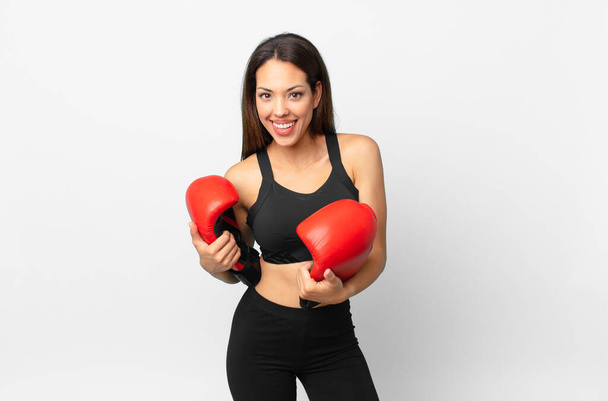 young hispanic woman fitness concept and boxing - Photo, Image