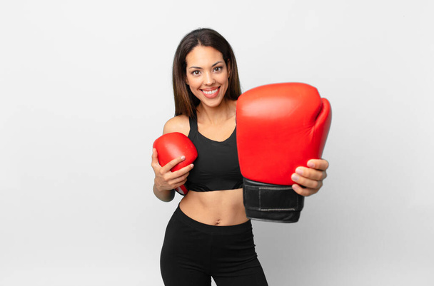 young hispanic woman fitness concept and boxing - Φωτογραφία, εικόνα