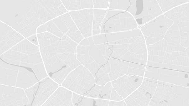 Wit en lichtgrijs Eindhoven Stadsgebied vector achtergrond kaart, straten en water cartografie illustratie. Breedbeeldverhouding, digitale plattegrond. - Vector, afbeelding