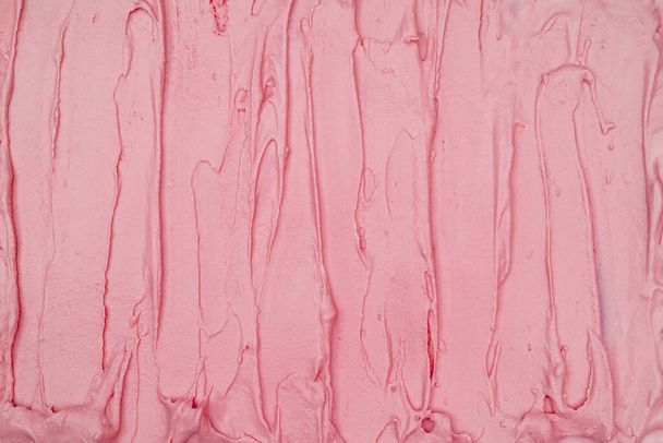 Strawberry ice cream texture. Top view. Delicious cool treat.  - Photo, image