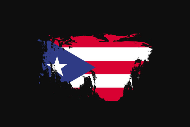Bandeira Grunge Style do Porto Rico. Será usado gráficos de t-shirt, impressão, cartaz e fundo. - Vetor, Imagem