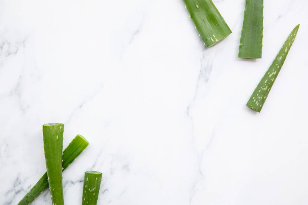 Natural green aloe vera stem health and well being background - Valokuva, kuva