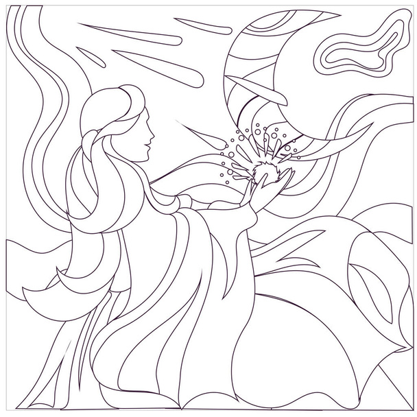Vector Pegasus, beyaz izole edilmiş arka planda siyah bir çizgi film karakteri, el çizimi faaliyeti, baskılar, çıkartmalar, simgeler, stres önleyici renklendirme sayfaları ve çizimler için izole edilmiş uçan at.. - Vektör, Görsel