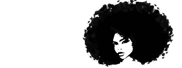 Fekete nő afro hajjal - Fotó, kép