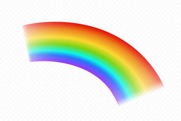 Icono del arco iris sobre fondo transparente. Arco realista de espectro colorido. Objeto meteorológico de fantasía. Ilustración vectorial. - Vector, imagen