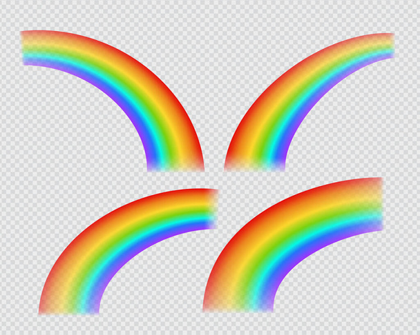 Regenbogen-Symbol auf transparentem Hintergrund. Realistisches buntes Spektrum. Fantasy-Wetterobjekt. Vektorillustration. - Vektor, Bild