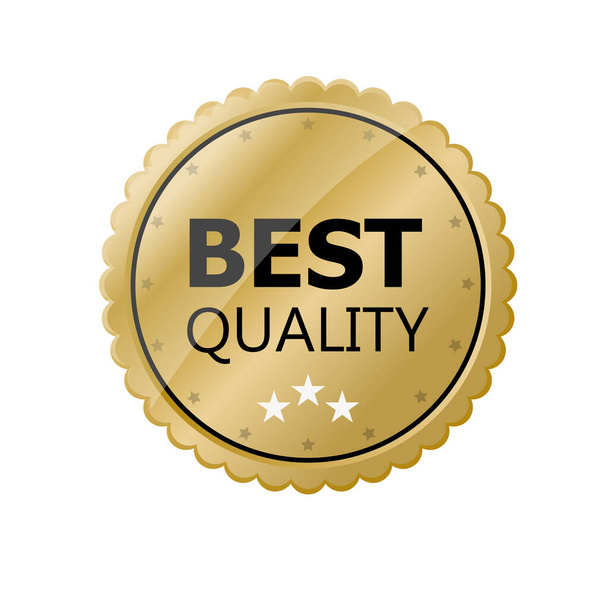gouden badges en labels Beste kwaliteit - Vector, afbeelding