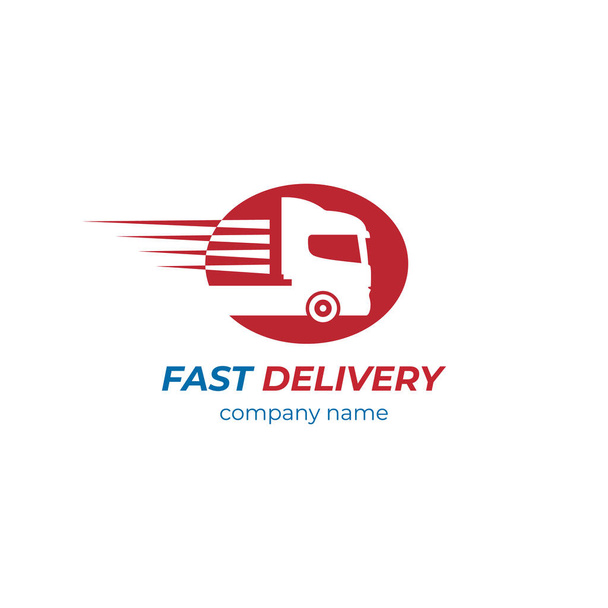 白い背景に高速配信のロゴ.運送会社のロゴ - ベクター画像