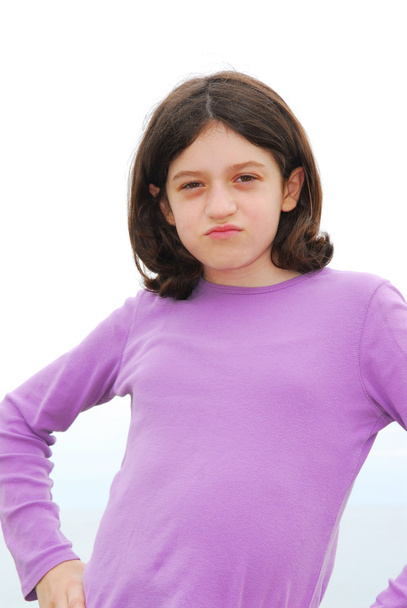 Portrait of a young preteen girl with attitude - Foto, Bild