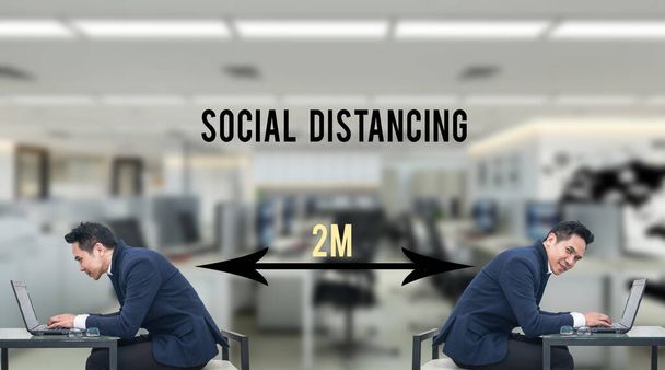 Social distancing in office - Photo, Image