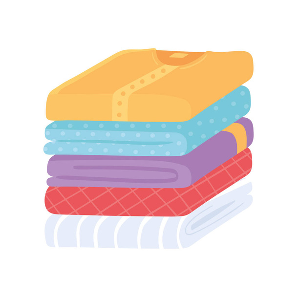 ręczniki i odzież złożone - Wektor, obraz