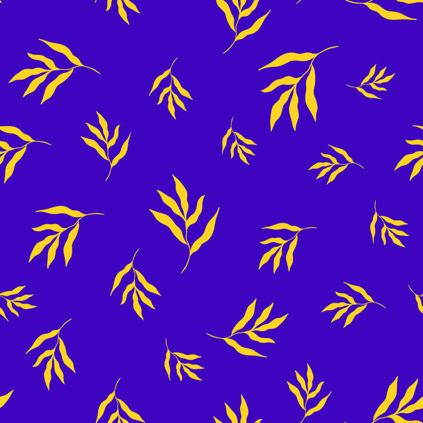 Naadloos patroon van kleurrijke gele bladeren - Vector, afbeelding