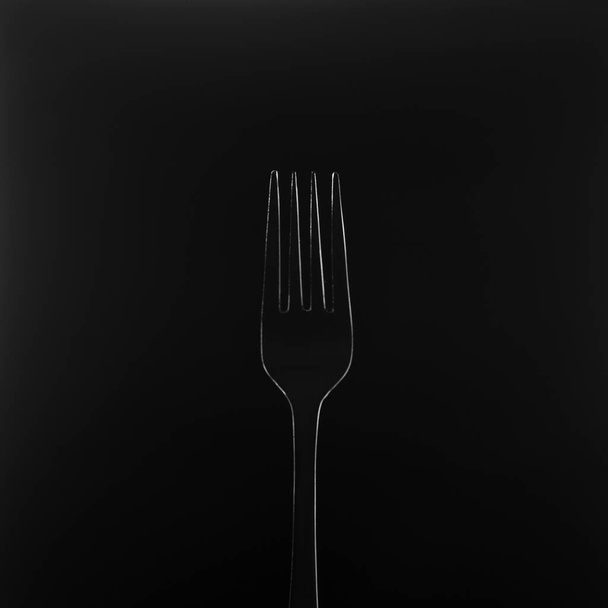 fork parsley leaves on black background - Фото, изображение